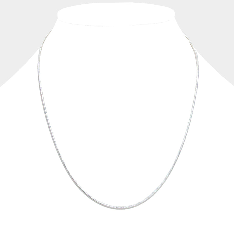 18 INCH Thin metal round omega necklace