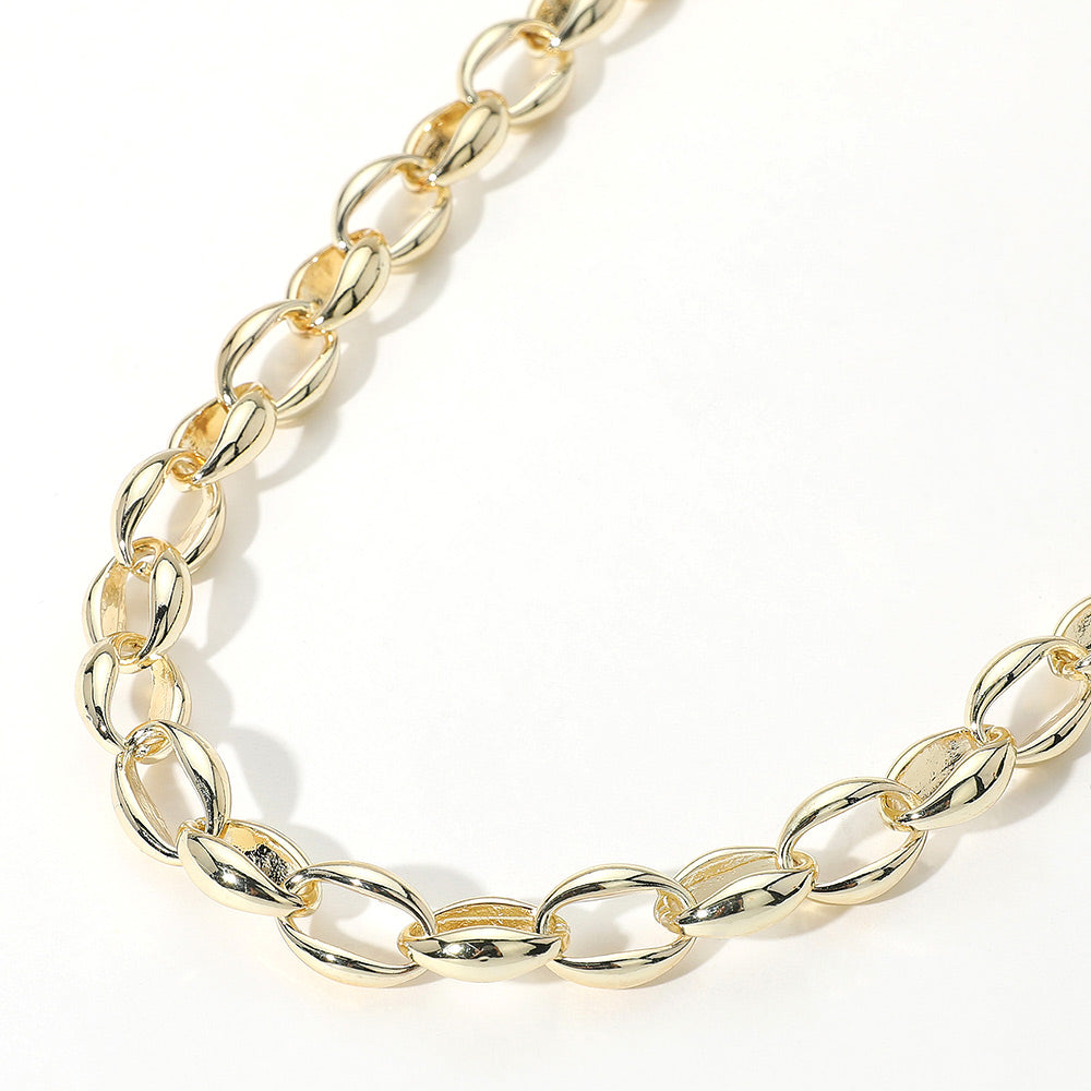 14K Gold Plated Oval Link Chain Necklace