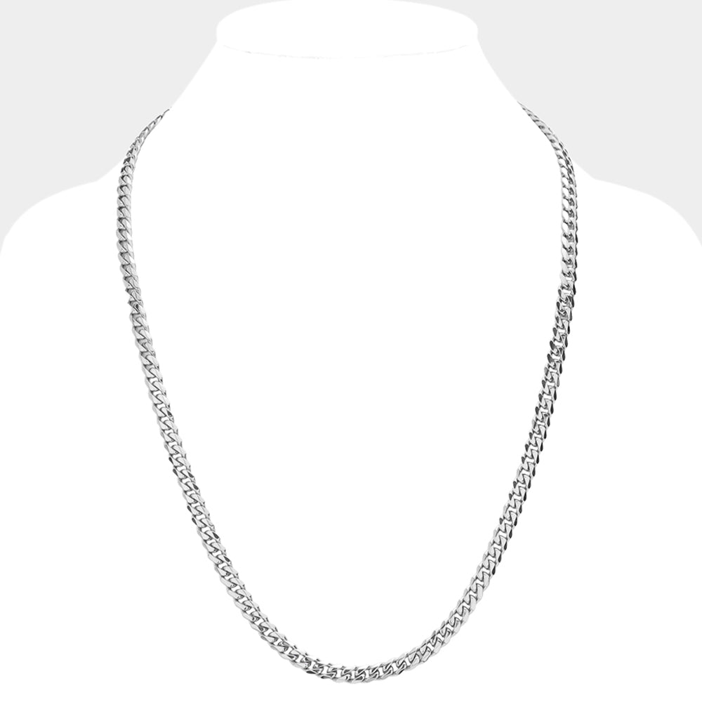 6 Diamond Cut Stainless Steel 24 Inch 6.2mm Cuban Metal Chain Necklace
