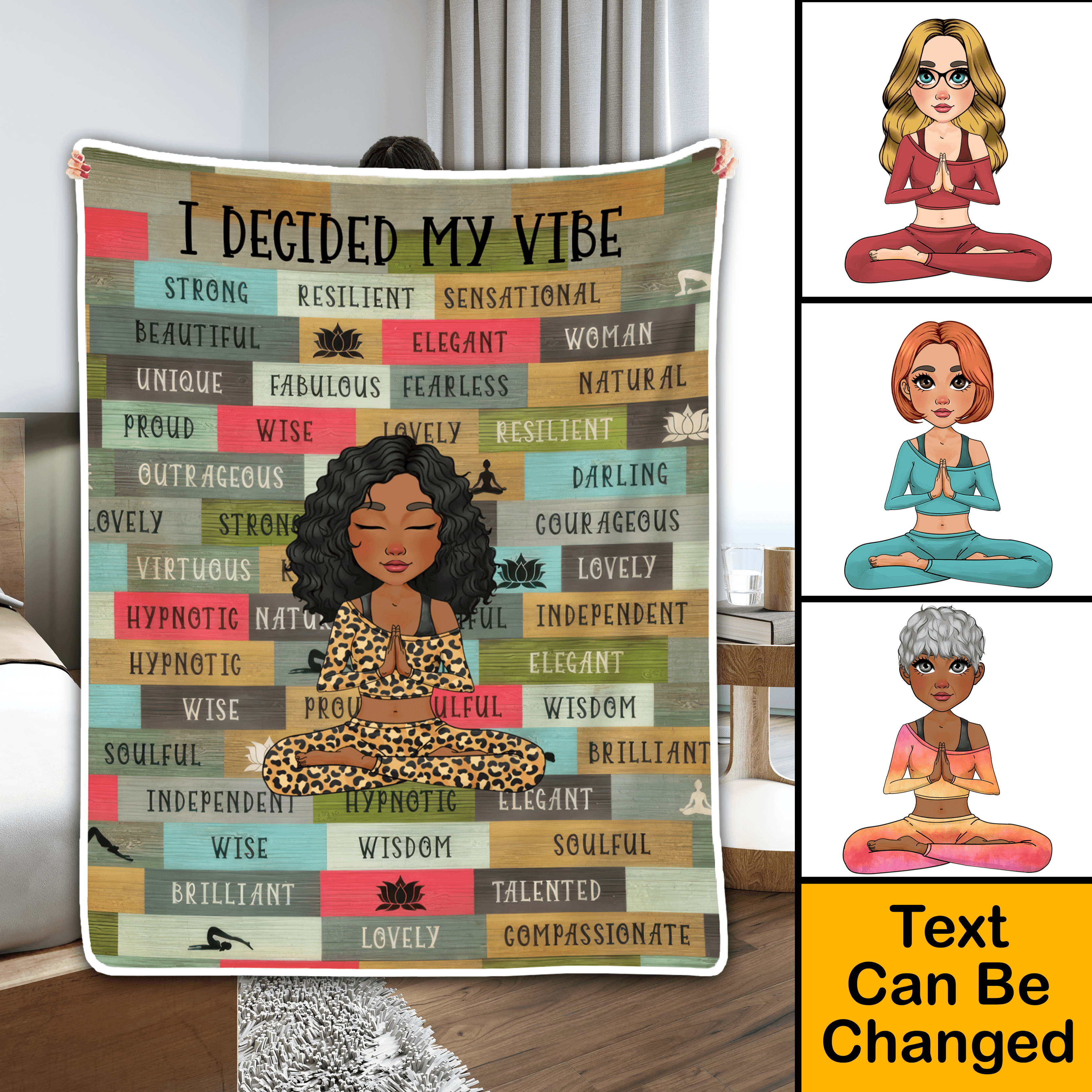 I Decided My Vibe - Personalized Custom Blanket - Gifts for Women, Mental Health Gifts, Inspirational Gifts, Positive Thinking Daily Affirmation
