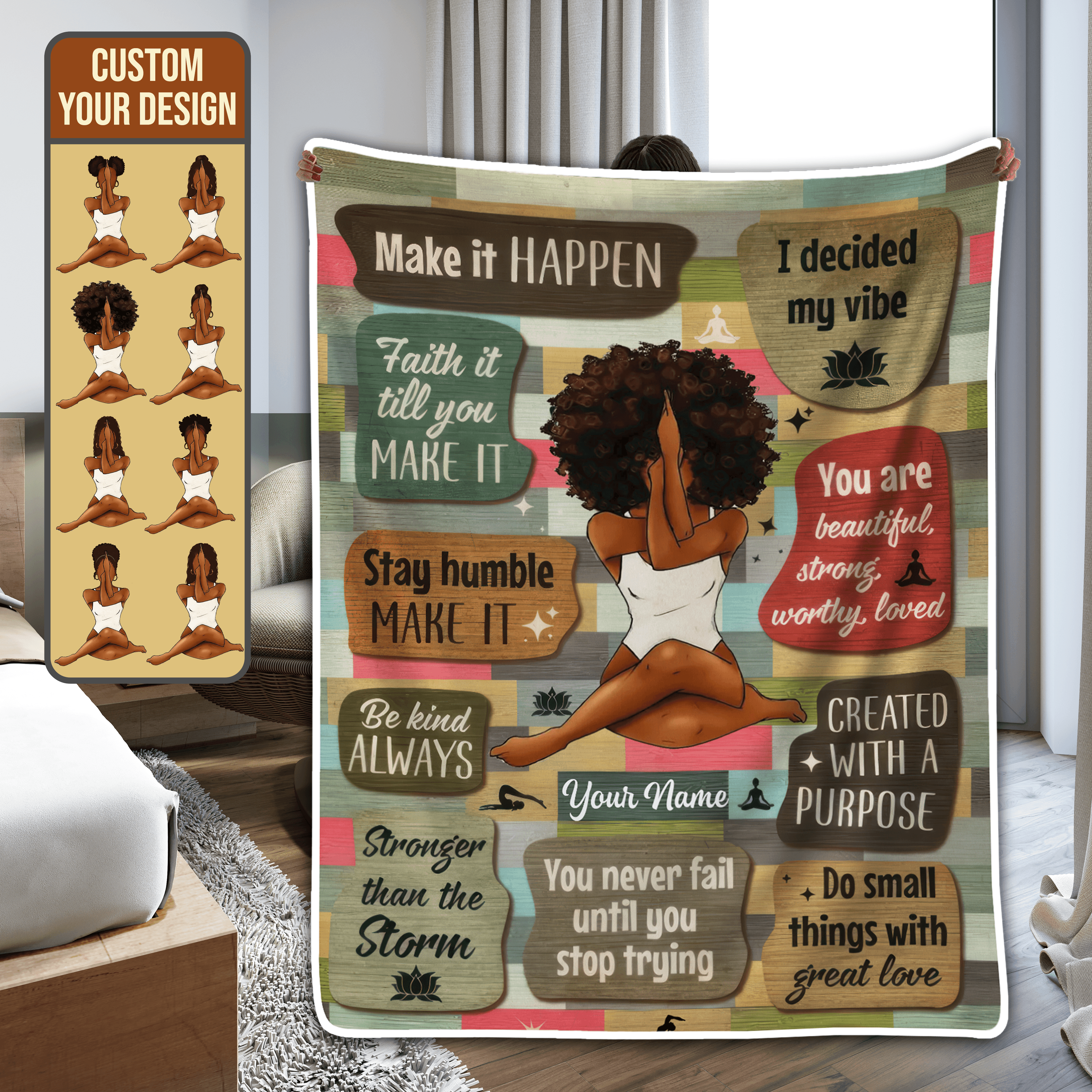 I Am Black Woman - Gift for Black Woman, Sister, Mother, Friends, or Mentor, African American, Black History Month, Juneteenth | Blanket