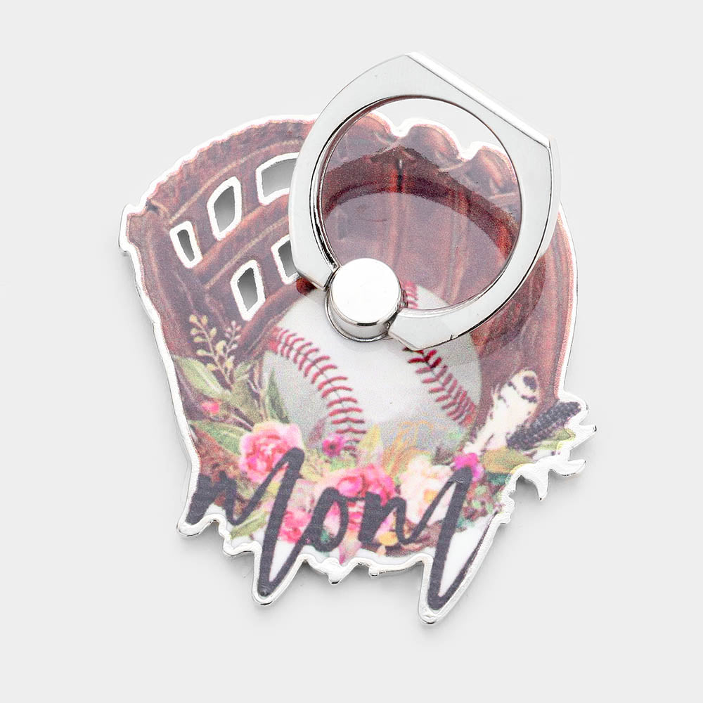 Baseball Mom Floral Mom Self Adhesive Charm For Phone Grips