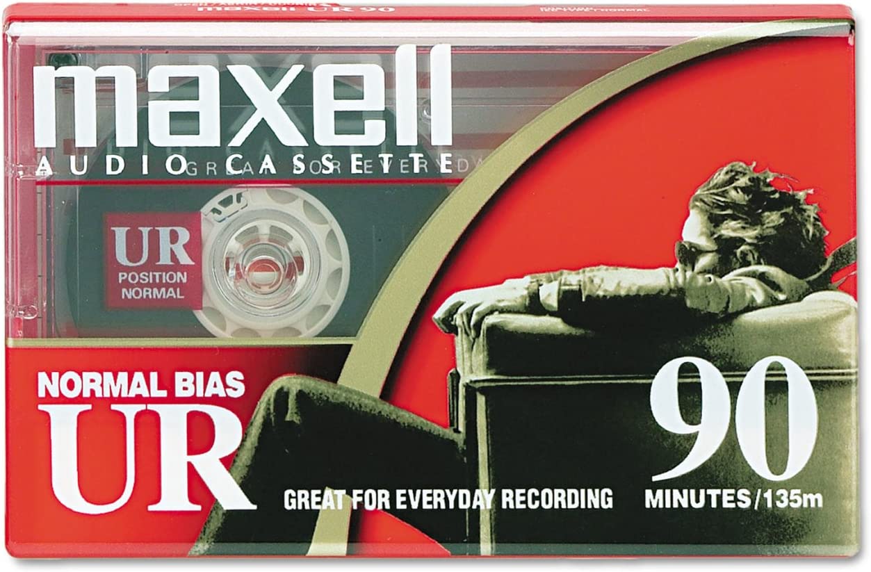 Maxell 108510 UR-90 Single Normal Bias Audio Cassette 90 Minute With Case [Cassette]