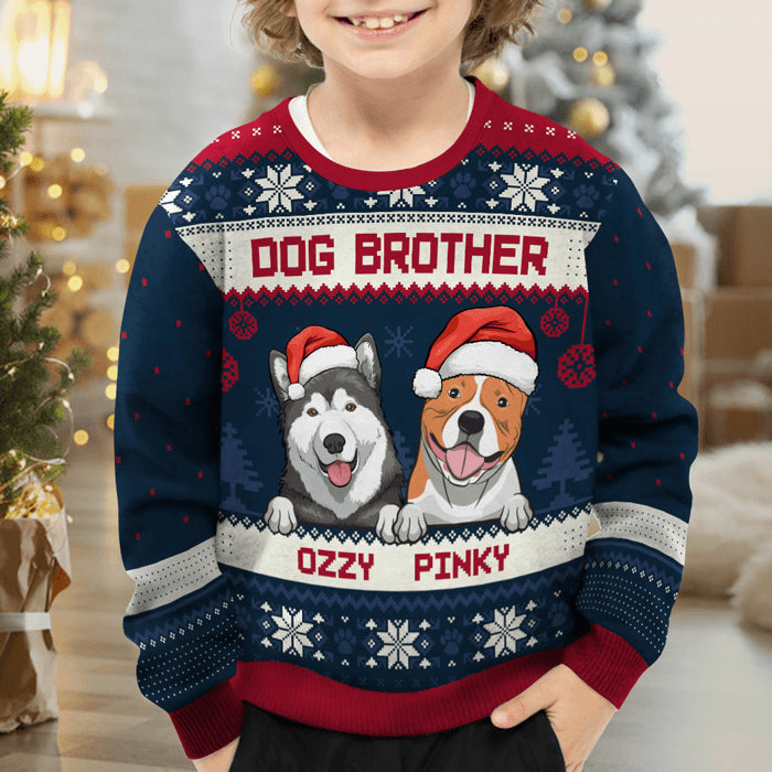 Best Dog Mom Dog Dad Ever - Custom Ugly Sweater - Personalized Christmas Gifts For Dog Owners & Lovers | Sweatshirt