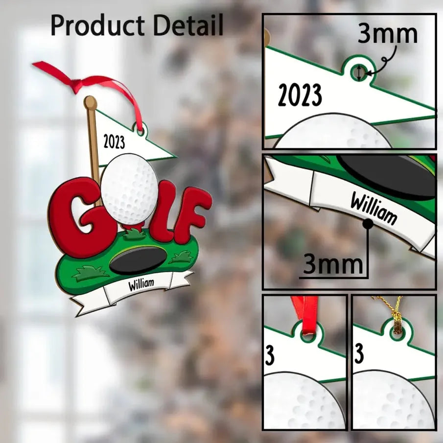 Golf Course 2025 - Personalized Christmas Gifts Custom Acrylic Ornament For Golf Lovers