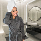 Bamboo Cotton Bath Robe  - Charcoal