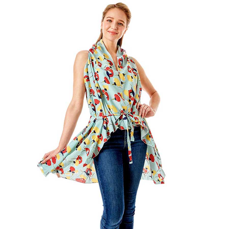 Abstract Floral Vest Cover up