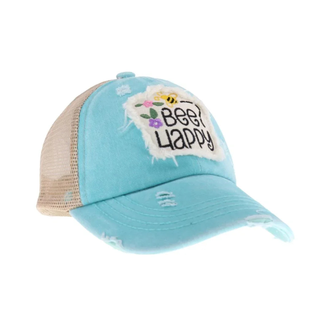 C.C BEE HAPPY PATCH KID PONY CAP