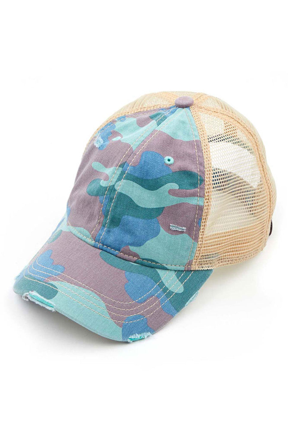 C.C Camouflage Vintage Style Pony Cap