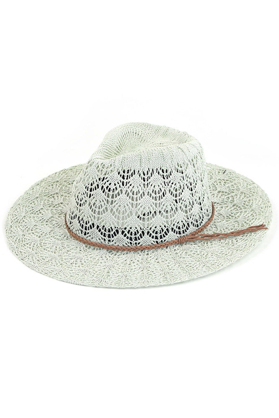 C.C HORSESHOE LACE KNITTING PANAMA HAT