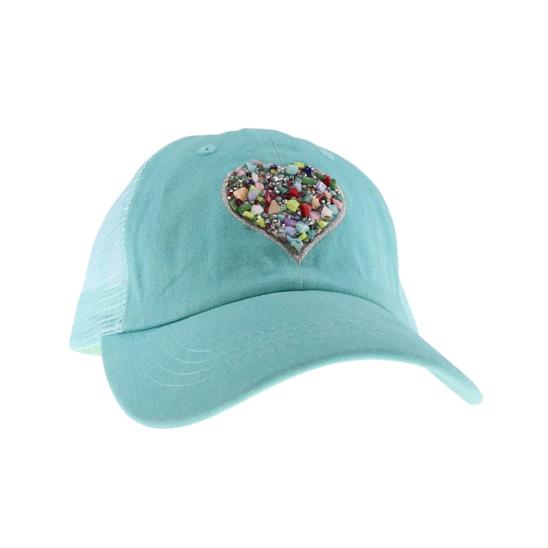 C.C Heart Stone Embellishment Baseball Cap