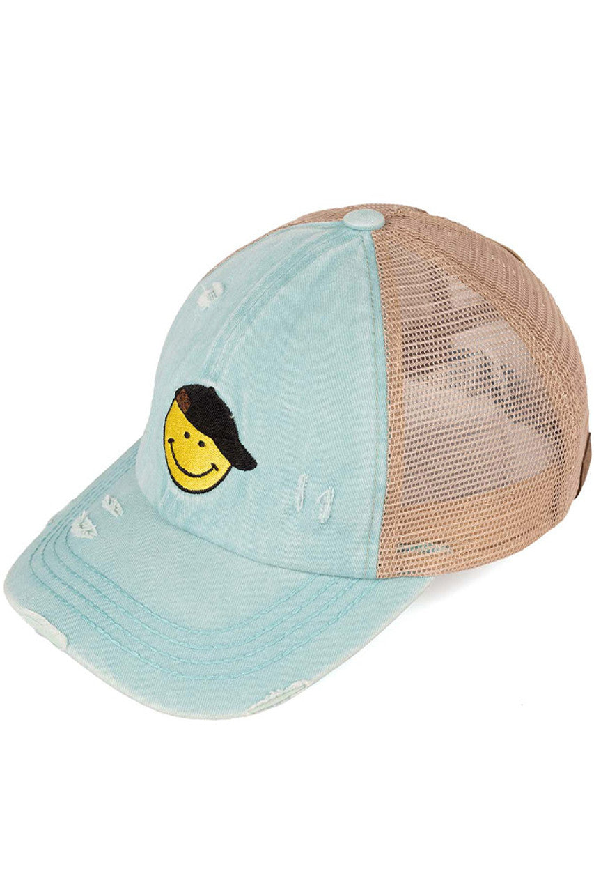 C.C SMILE CRISS-CROSS PONY CAP