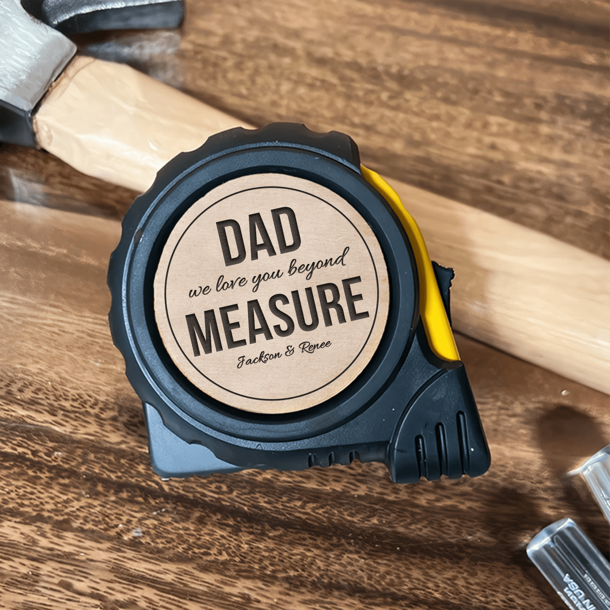 We Love You Beyond Measure - Family Personalized Custom Tape Measure - Father's Day, Birthday Gift For Dad, Grandpa