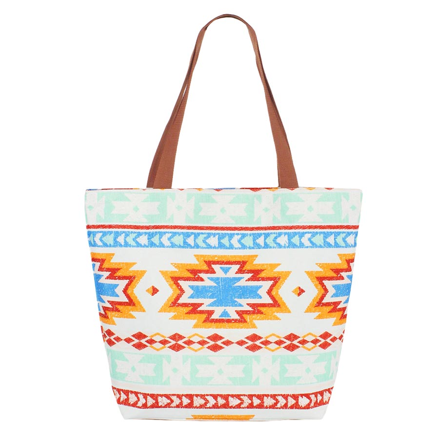 Aztec Patterned Beach Tote Bag
