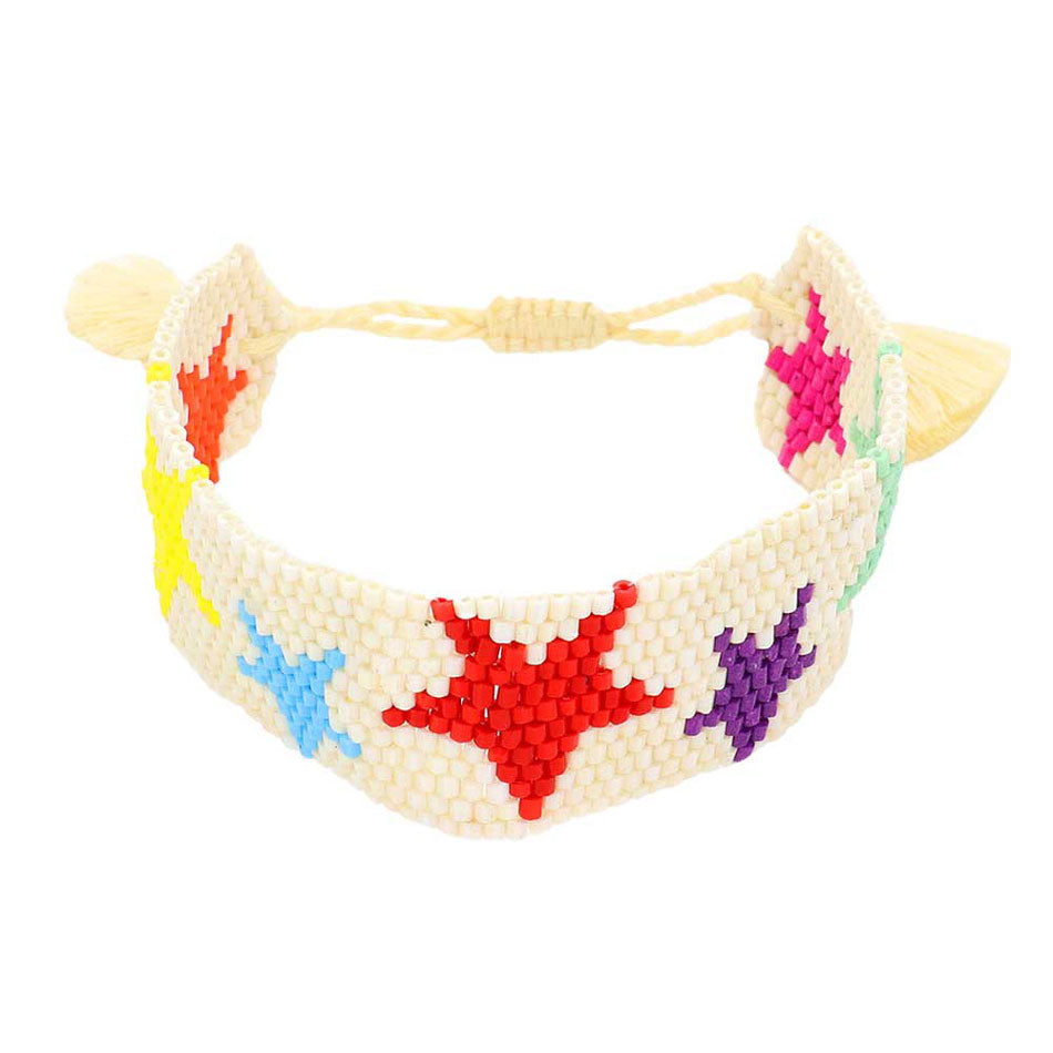 Beaded Star Tassel Cinch Bracelet
