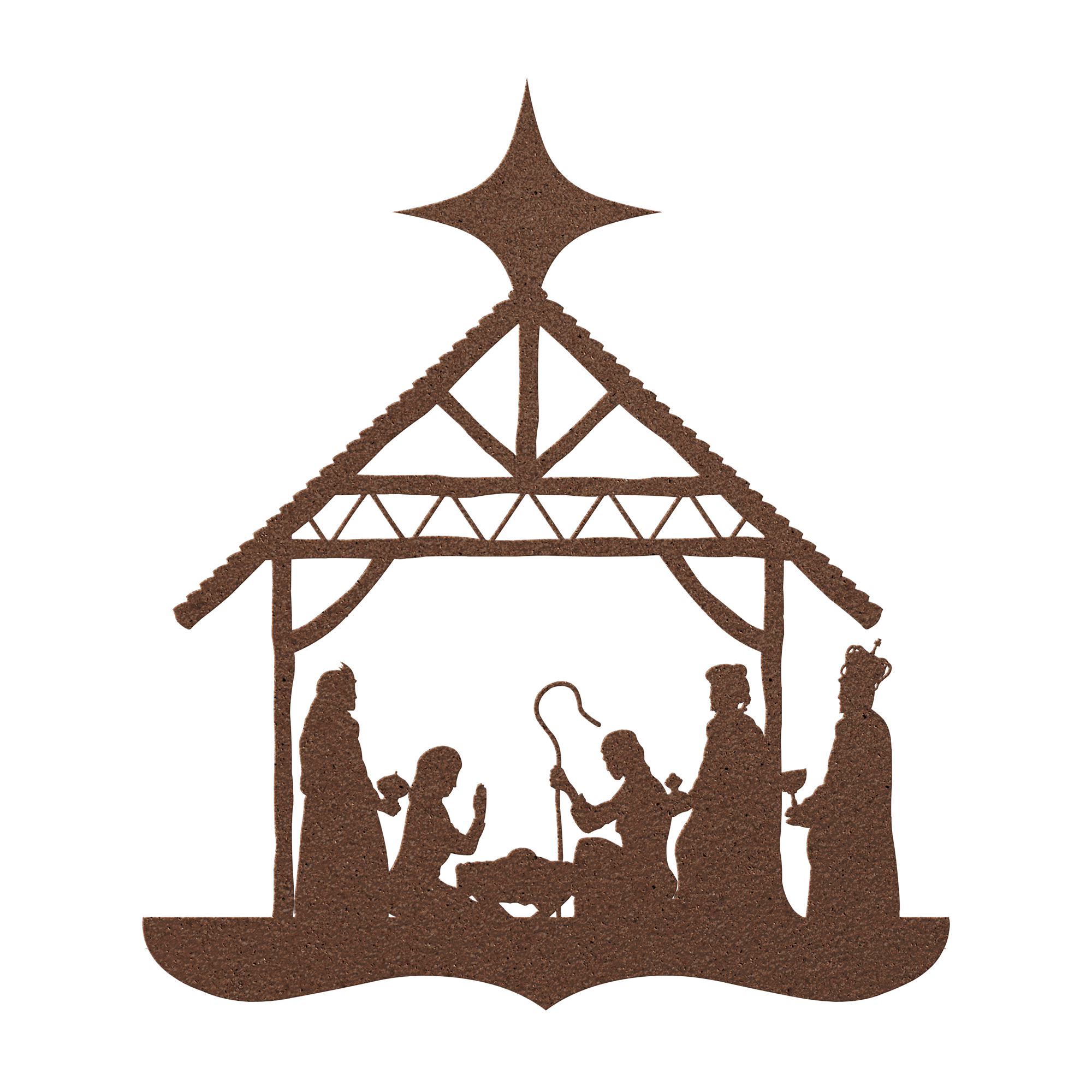 Nativity Silhouette Metal Wall Hanging - 5 Colors & 6 Sizes!