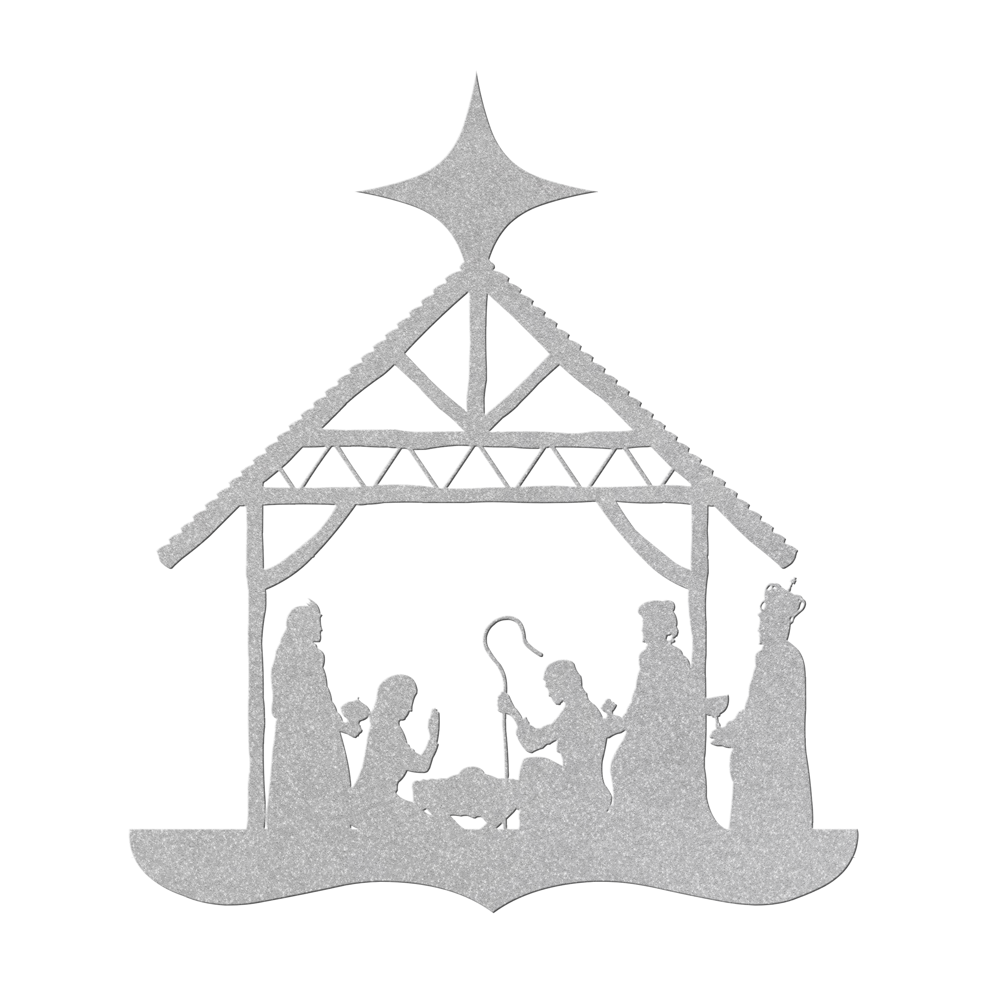 Nativity Silhouette Metal Wall Hanging - 5 Colors & 6 Sizes!