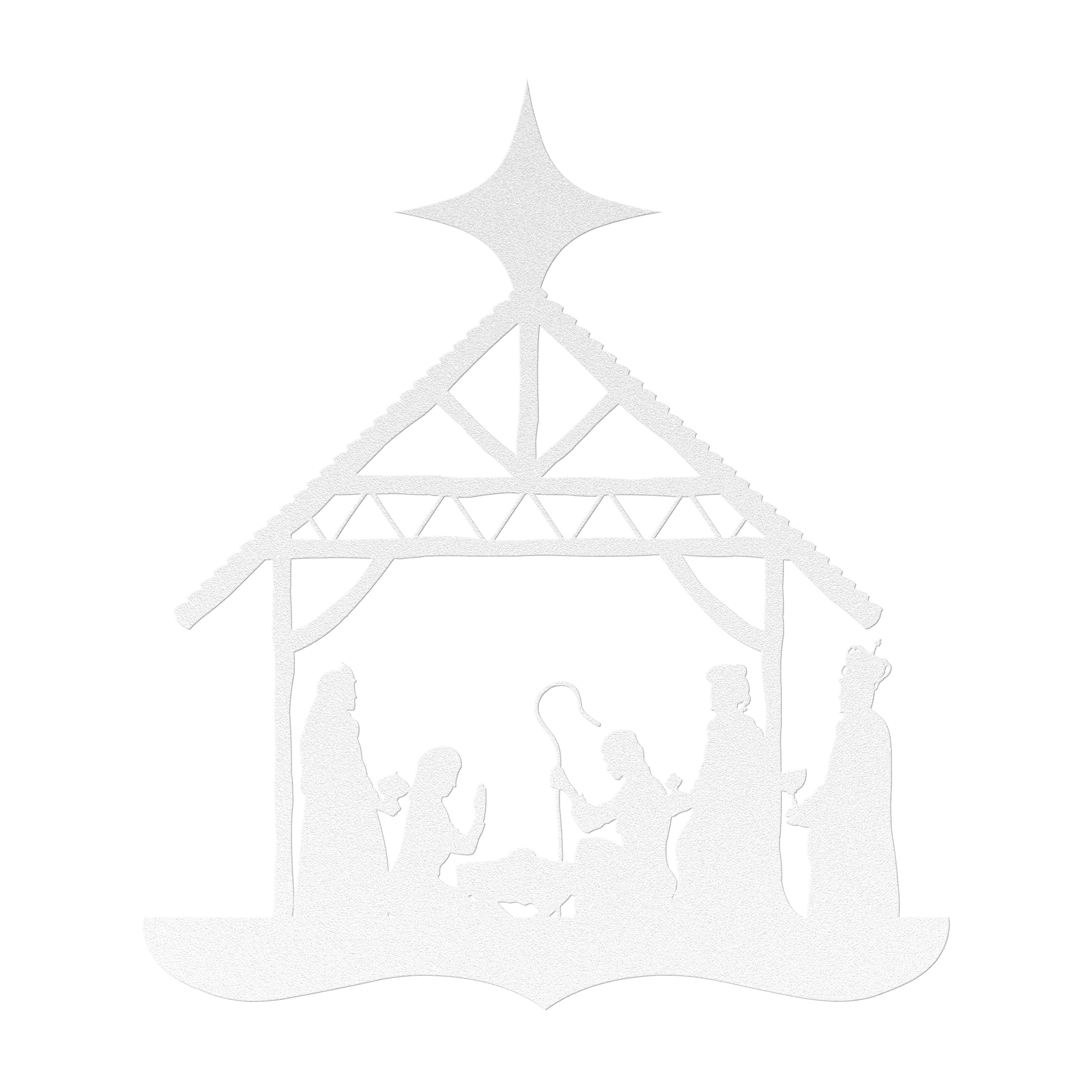 Nativity Silhouette Metal Wall Hanging - 5 Colors & 6 Sizes!