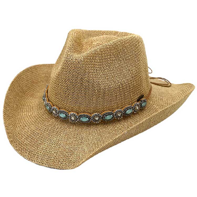 C.C Rhinestone Jewel Charm Trim Cowboy  Hat