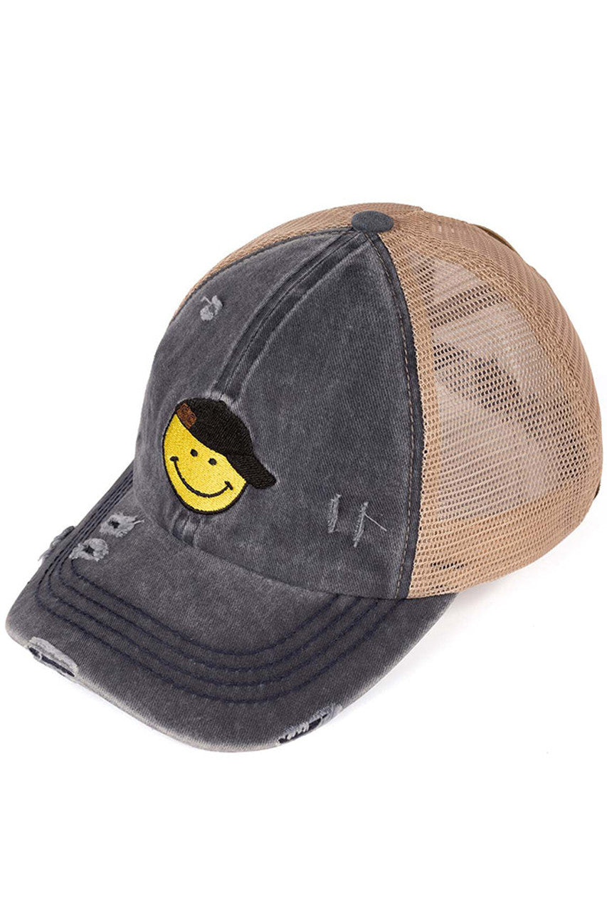 C.C SMILE CRISS-CROSS PONY CAP