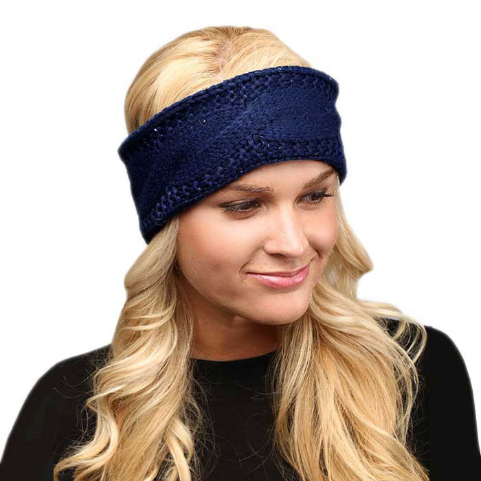 Twisted Tiny Sequin Soft Knit Headband