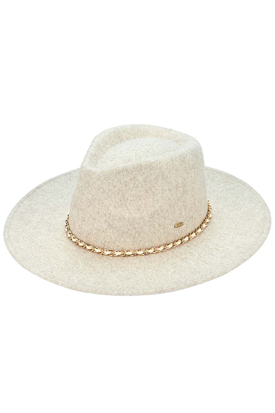 C.C Chain Trim Band Vegan Felt Panama Hat
