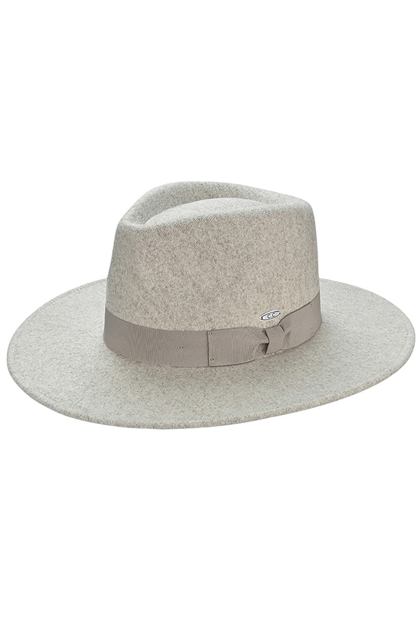 C.C Grosgrain Bow Vegan Felt Panama Hat