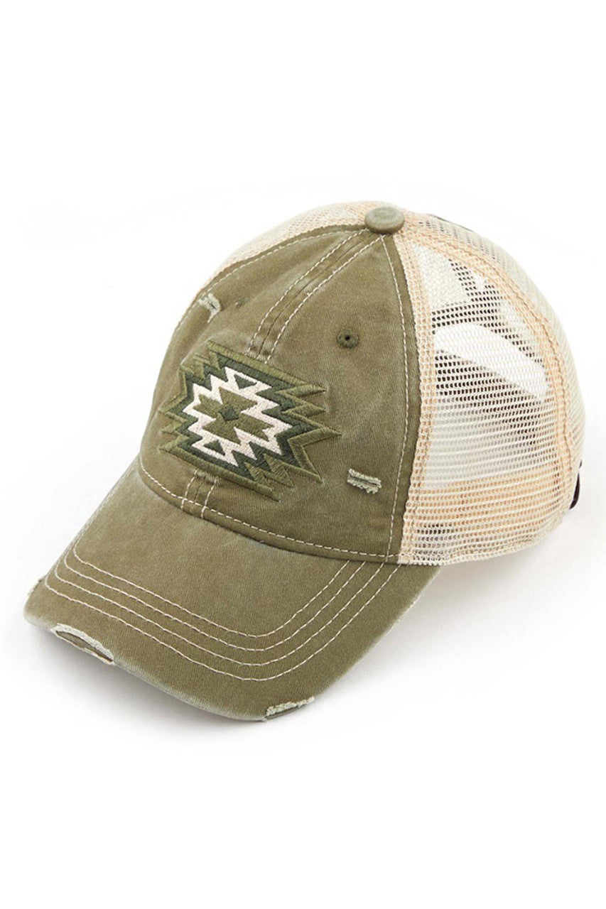 C.C Aztec Patch Mesh Pony Cap