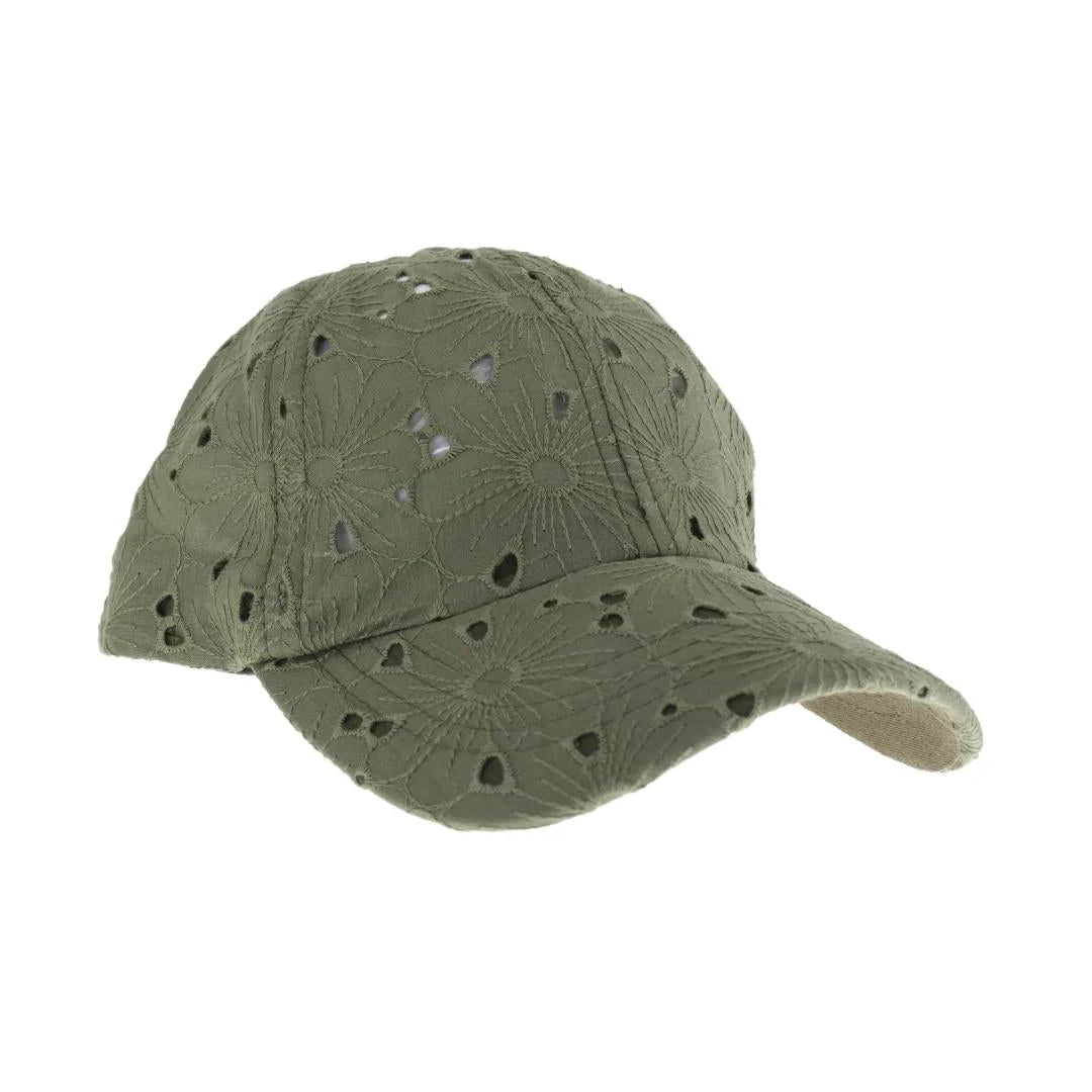 C.C EMBROIDERED Floral Cotton Pony Cap