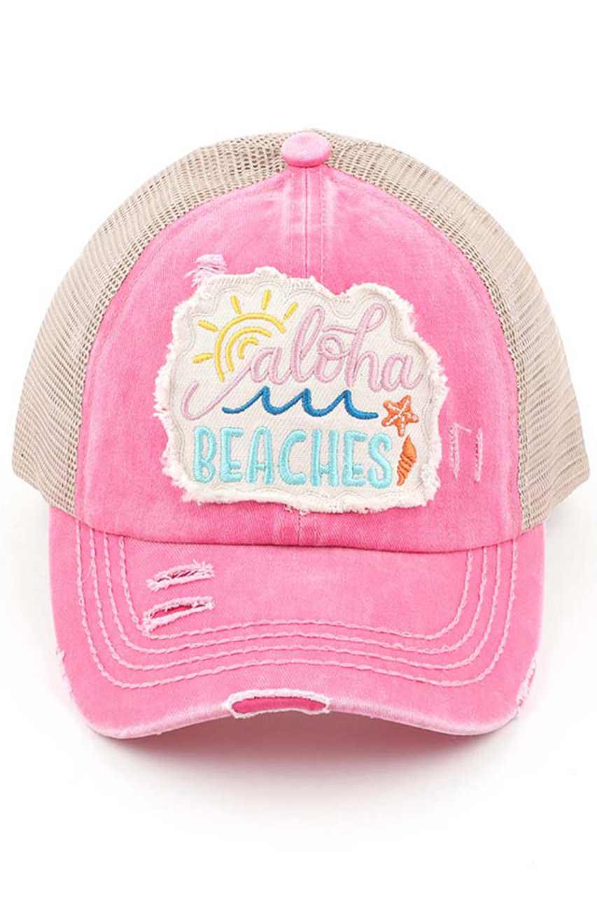C.C DISTRESSED ALOHA BEACHES PATCH PONYCAP