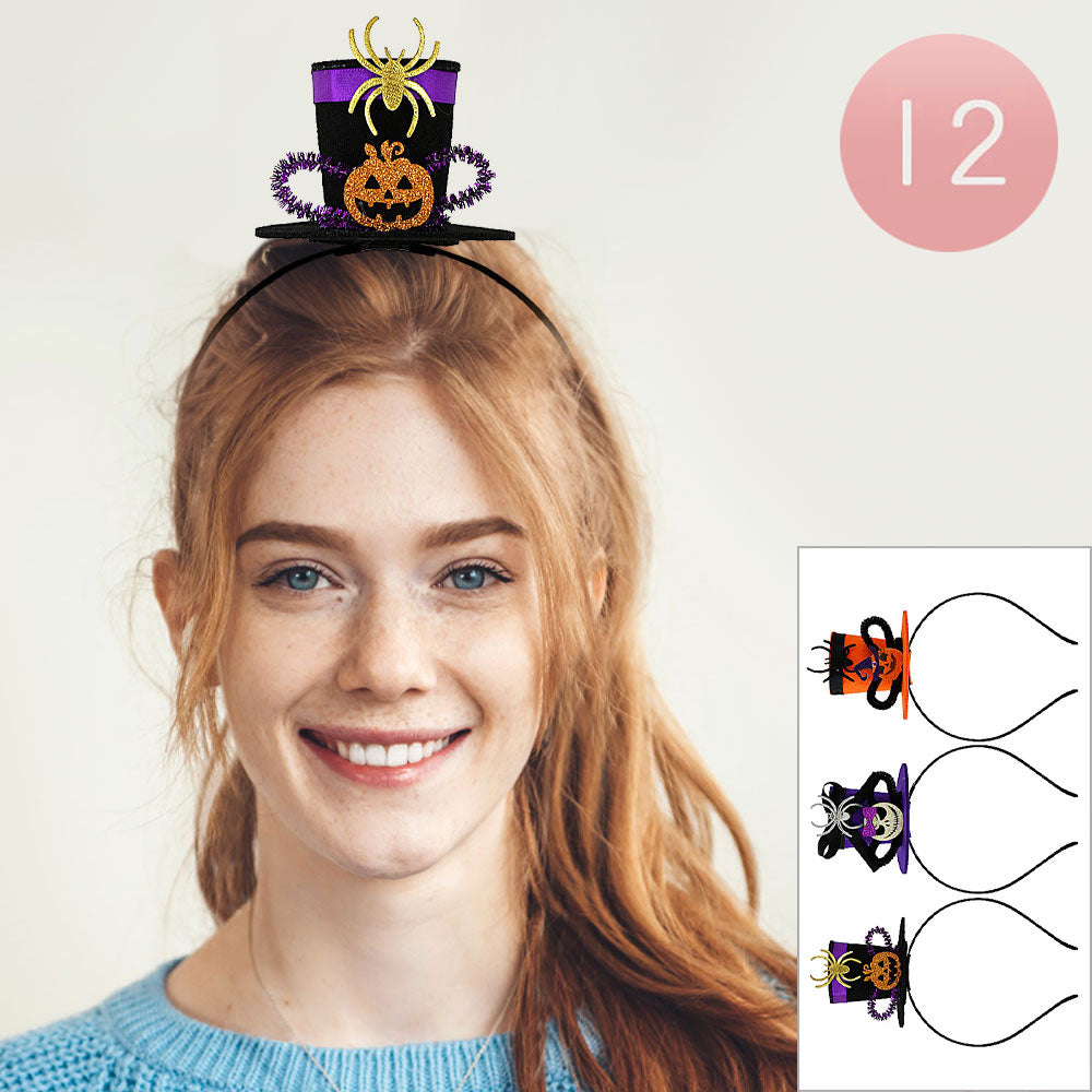 12PCS - Mini Halloween Party Hat Accent Headbands