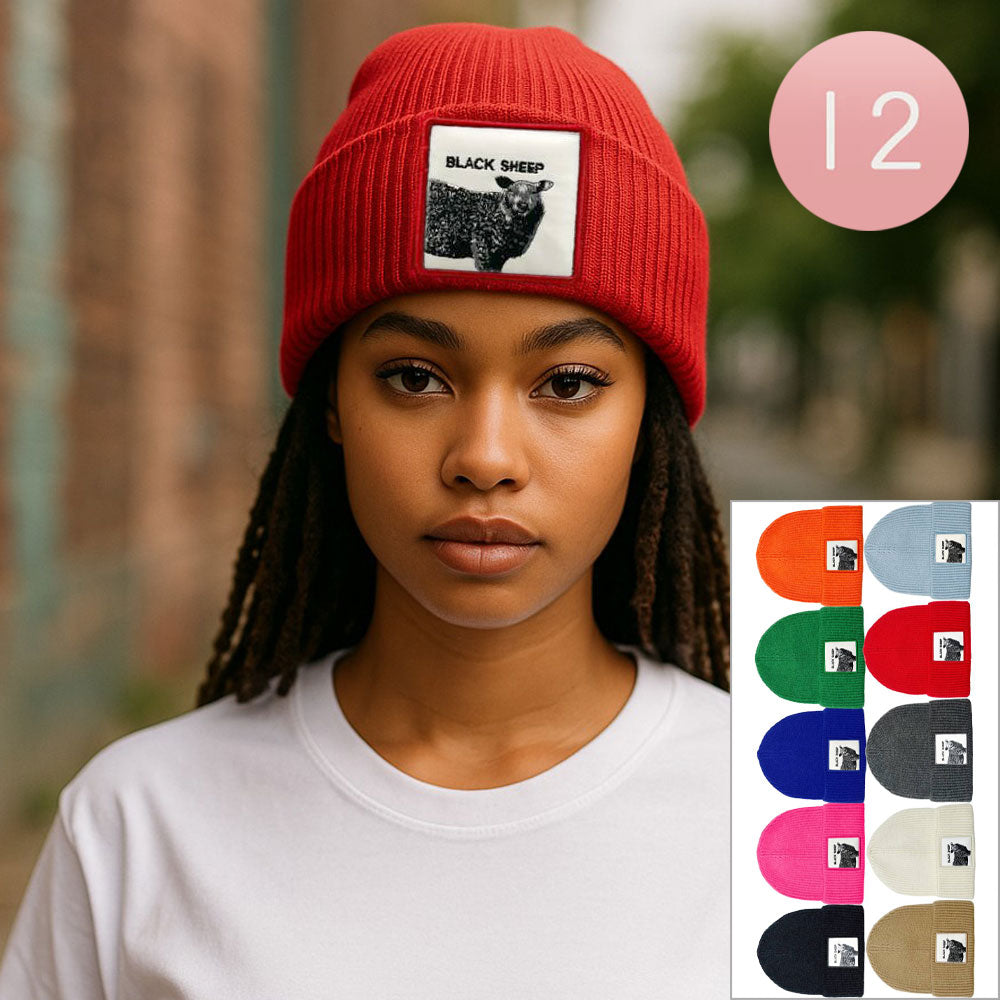 12PCS - Sheep Patch Winter Beanie Hats