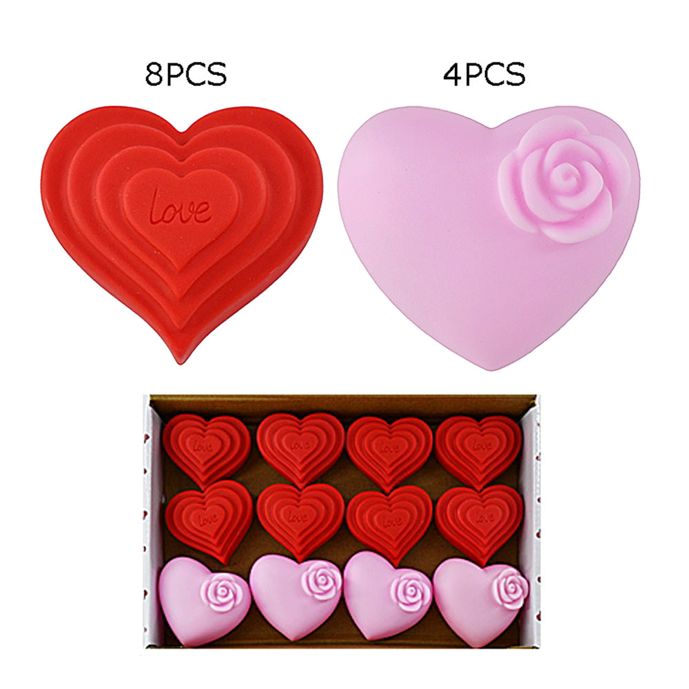 12PCS - Light Up Heart Decorative Lights