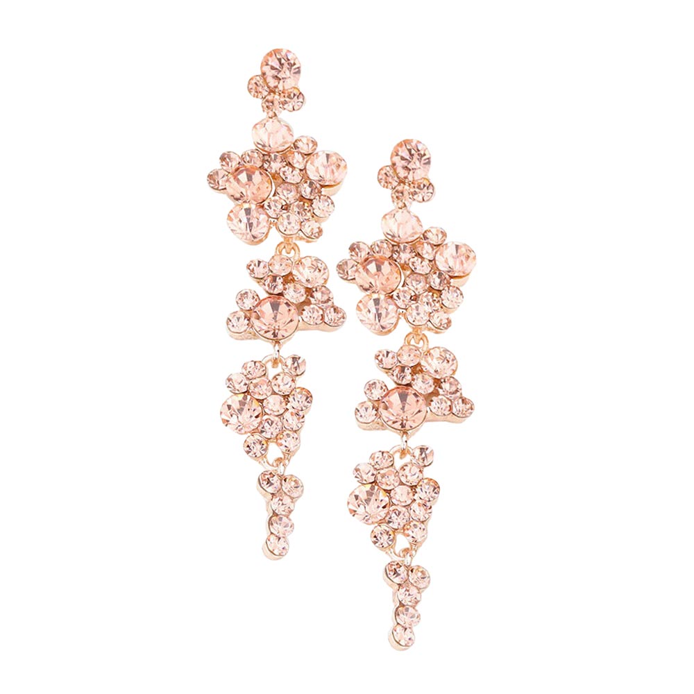 Bubble Stone Cluster Dangle Evening Earrings