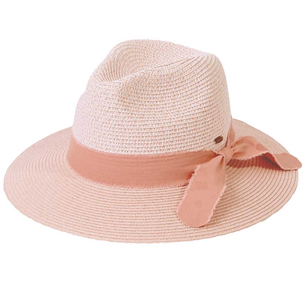 C.C Frayed Bow Trim Band Panama Hat