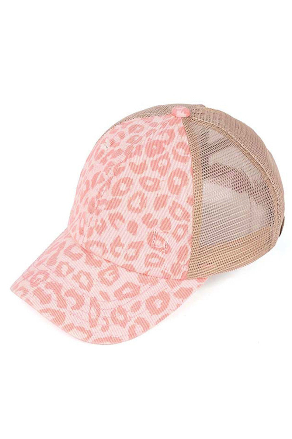 C.C Leopard Pattern Criss Cross Pony Cap