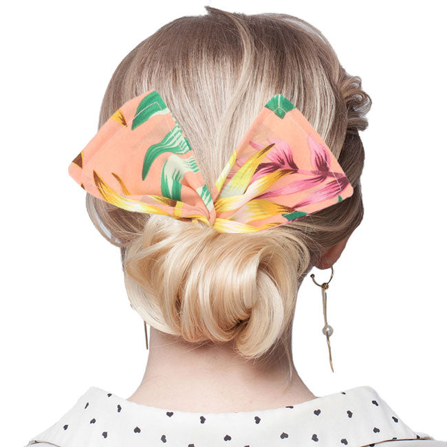 Flexible Flower Leaf Printed Deft Bun Maker Hair Band