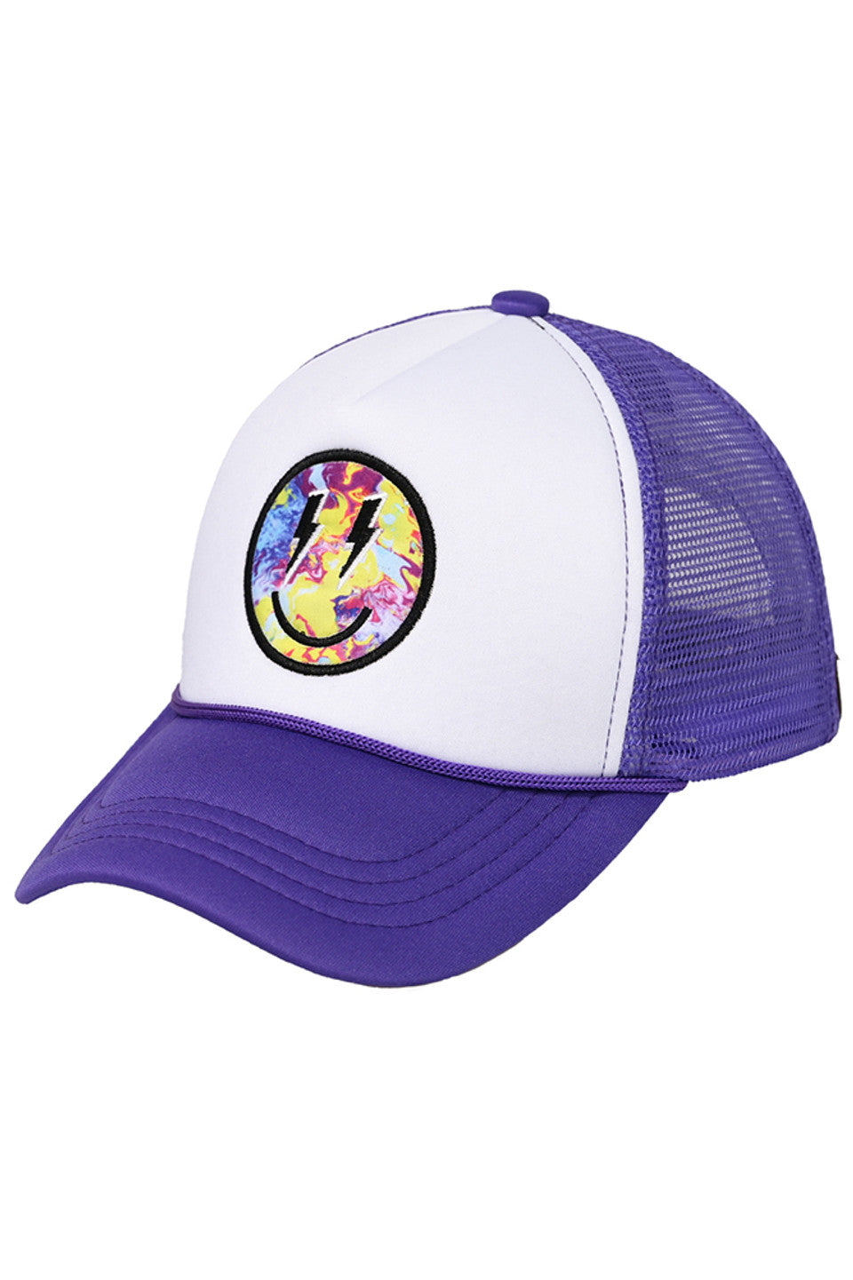 C.C Lightning Bolt Eyes Smiley Face Trucker Cap