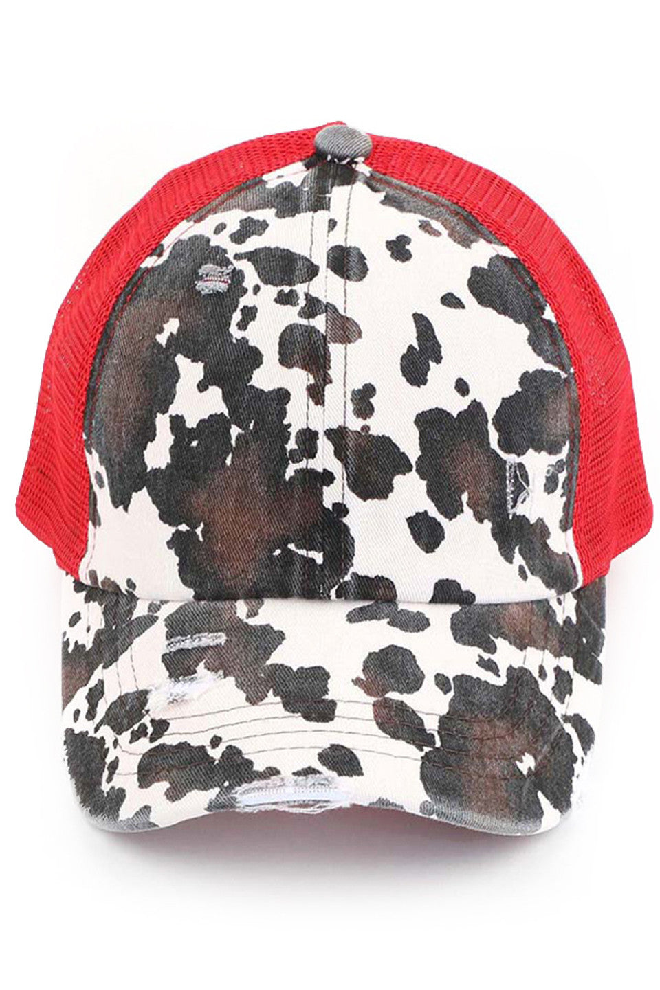 C.C COW PRINT CRISS CROSS PONYCAP