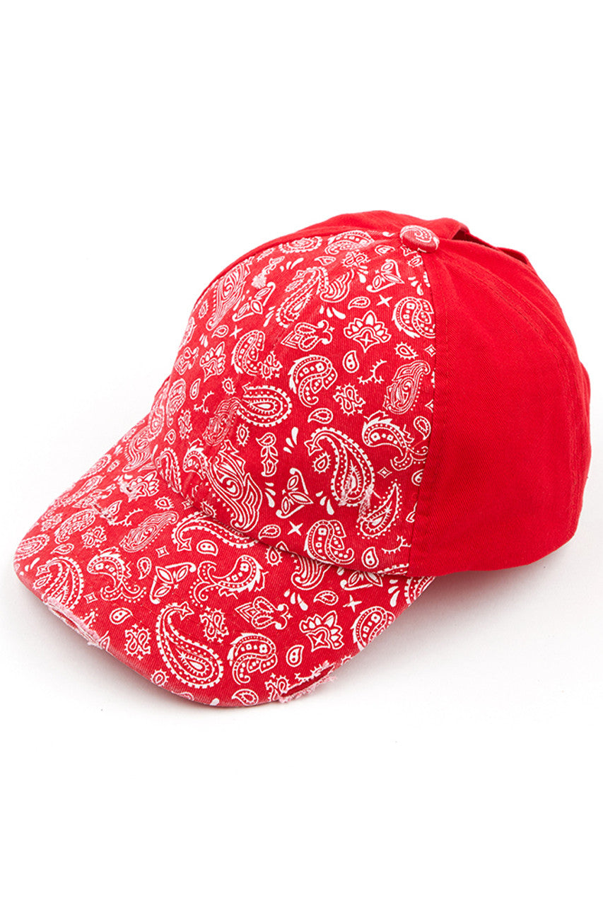 C.C Paisley Ponytail Baseball Cap