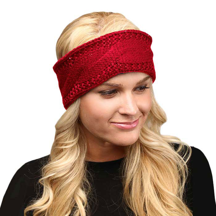 Twisted Tiny Sequin Soft Knit Headband
