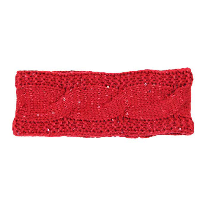 Twisted Tiny Sequin Soft Knit Headband