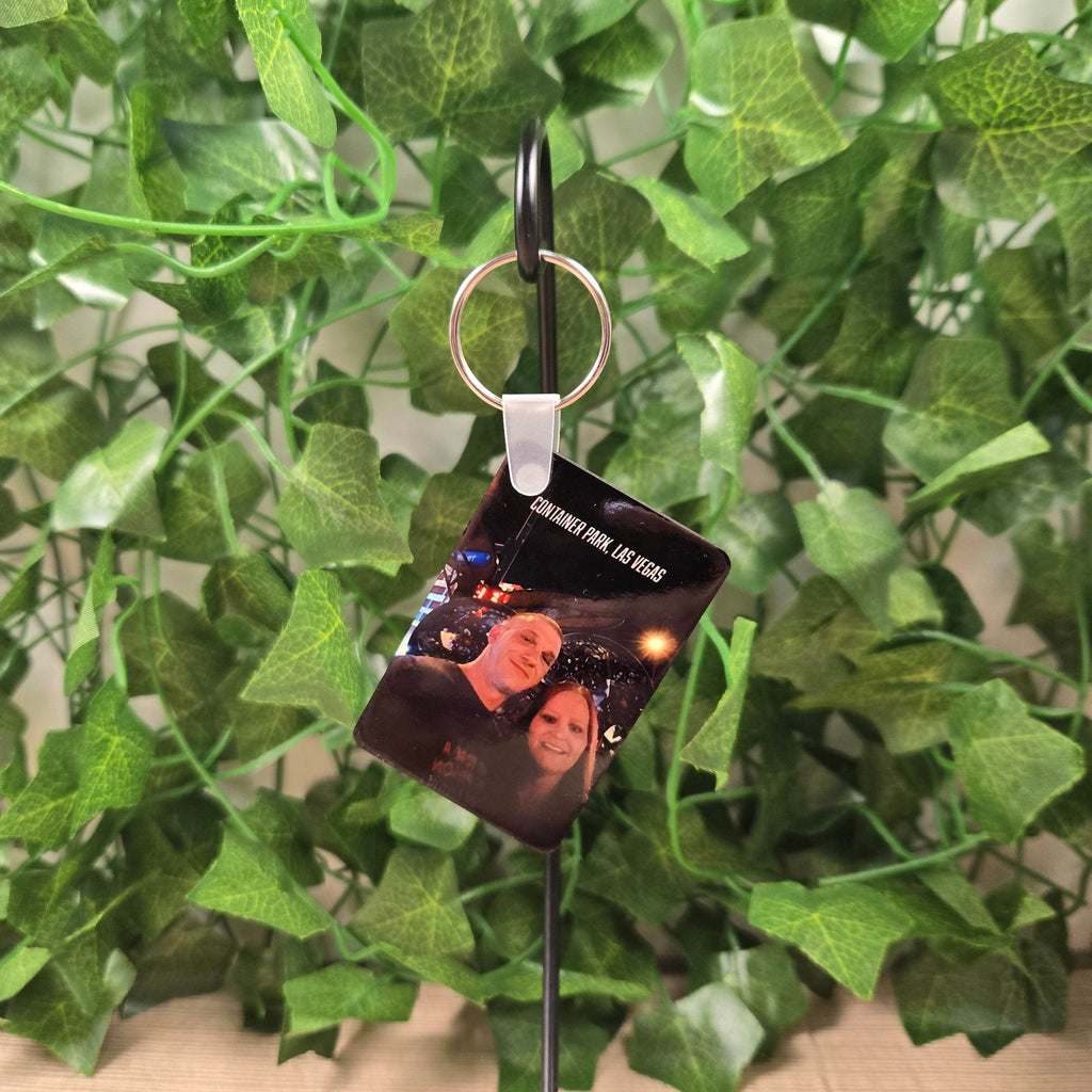 Rectangle Double Sided Personalized Photo and Text Key Chain
