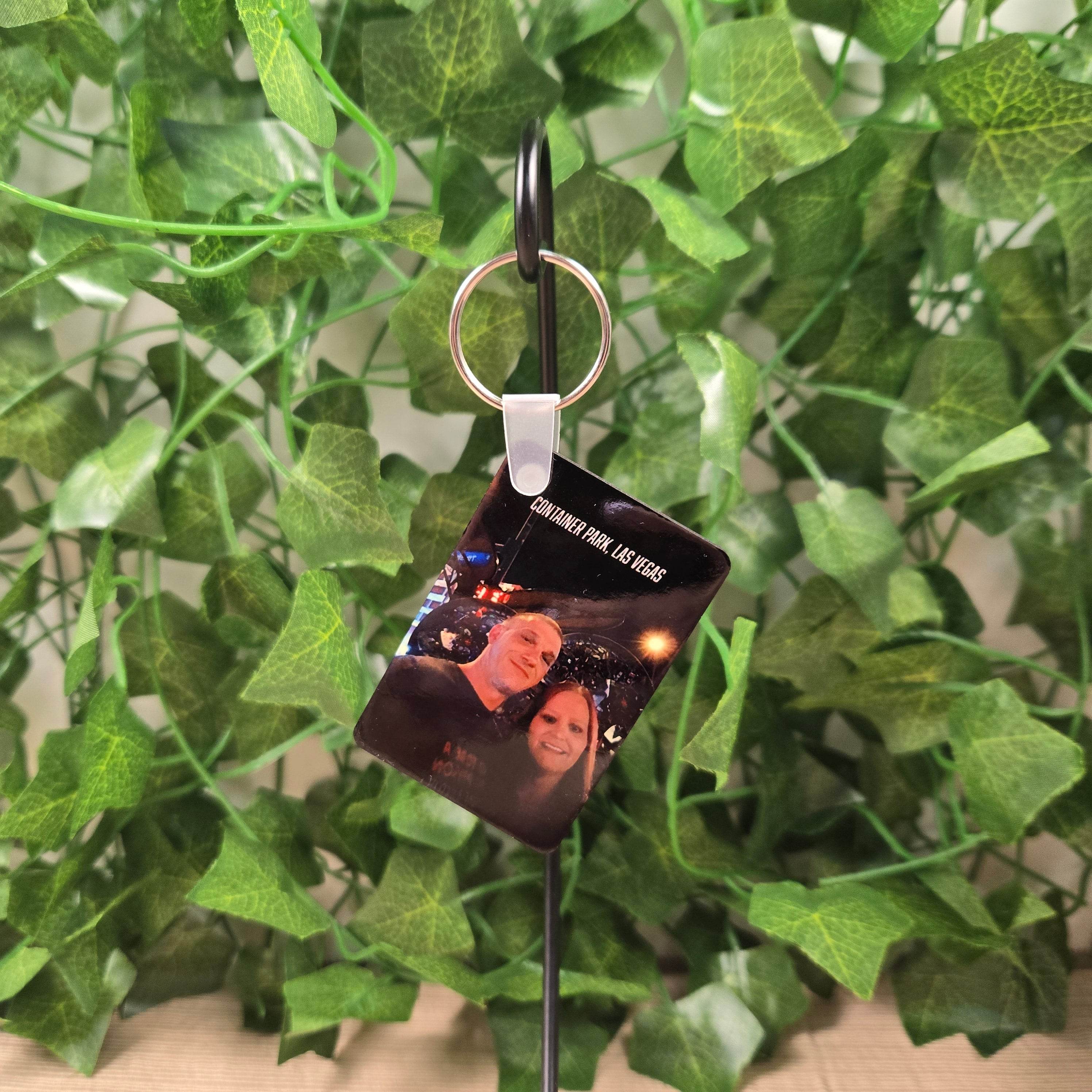 Rectangle Double Sided Personalized Photo and Text Key Chain