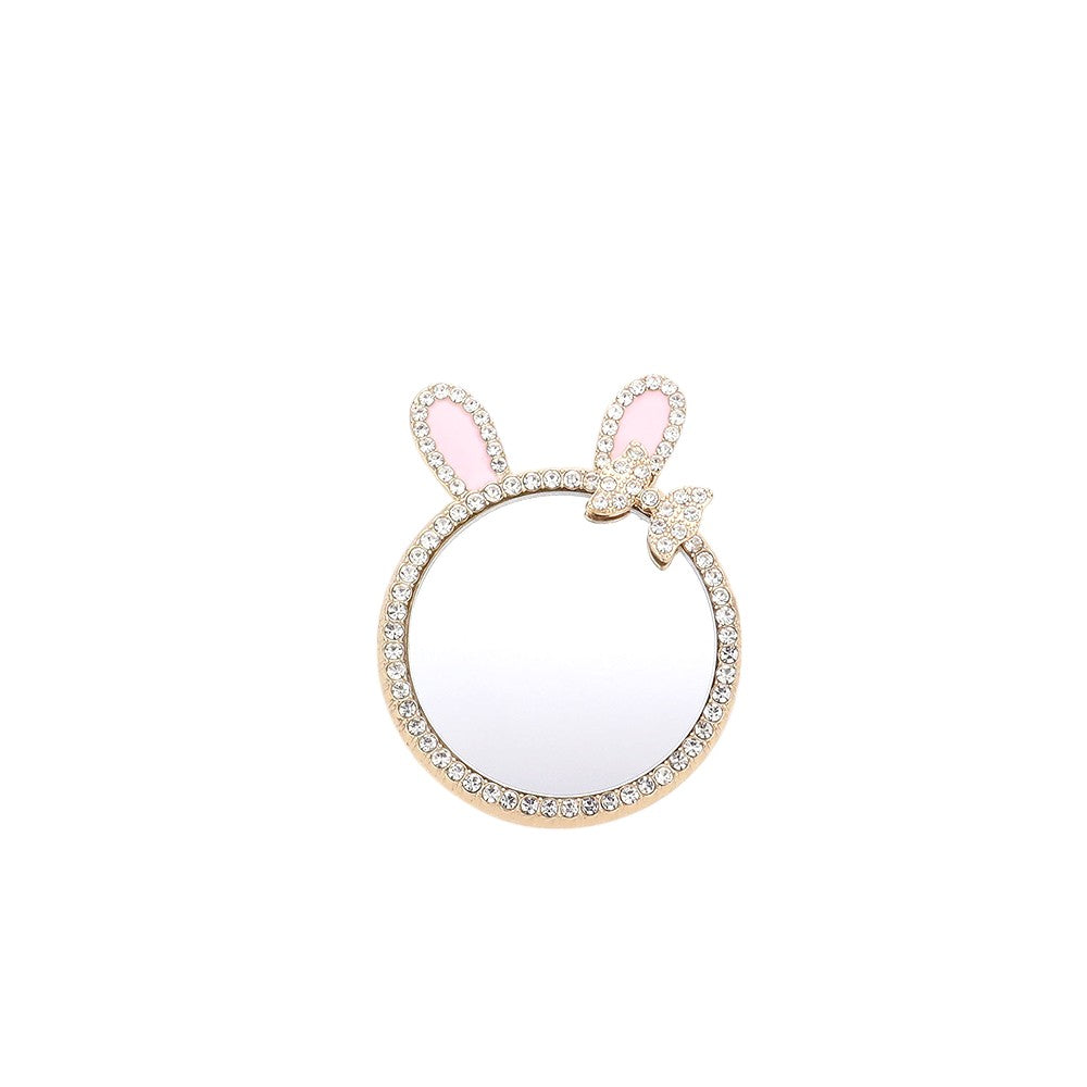 Rhinestone Bunny Bow Mirror Adhesive Phone Grip and Stand