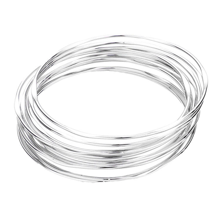 12PCS Metal Stackable Bangle Bracelets