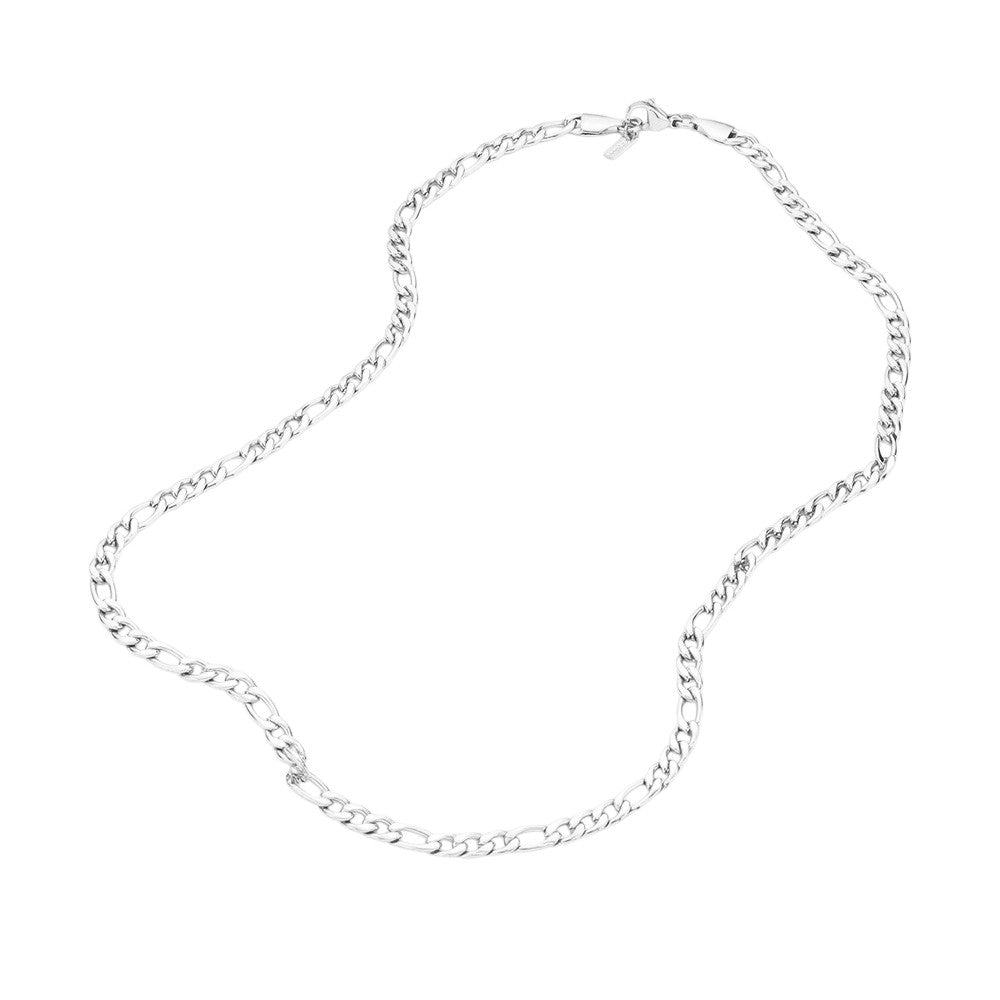 16 INCH, 4mm Stainless Steel Figaro Chain Necklace