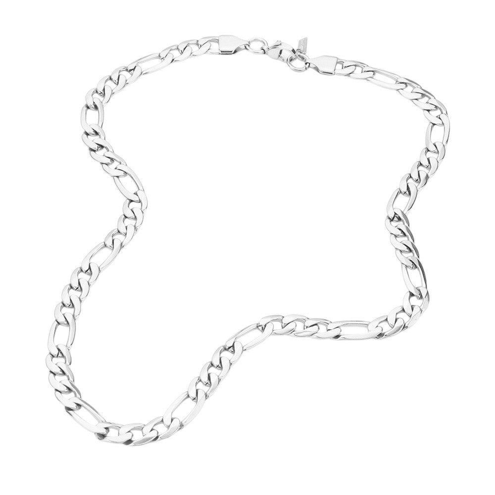 18 INCH, 6mm Stainless Steel Figaro Chain Necklace