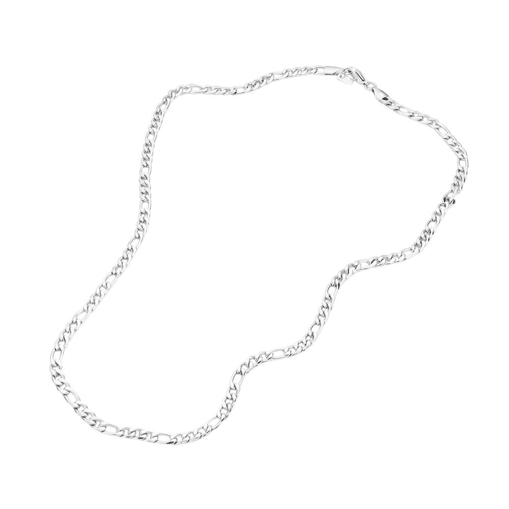 20 INCH, 4mm Stainless Steel Figaro Chain Necklace