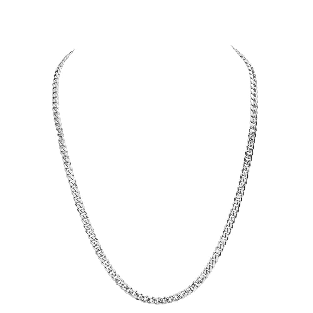 6 Diamond Cut Stainless Steel 24 Inch 6.2mm Cuban Chain Necklace